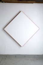 Untitled (red and white), 60x60x3, inches, acrylic on canvas, 2009